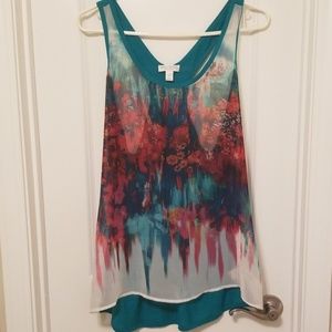 Bisou Bisou Chiffon Sheer Tank Top